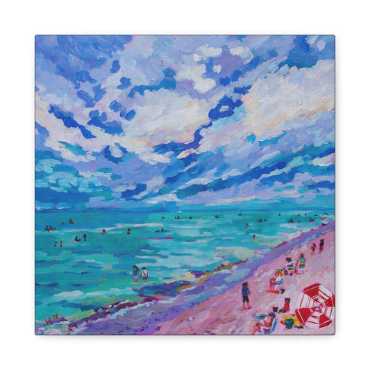 Busy Relaxing Beach Left Panel—Matte Canvas, Stretched, 1.25"