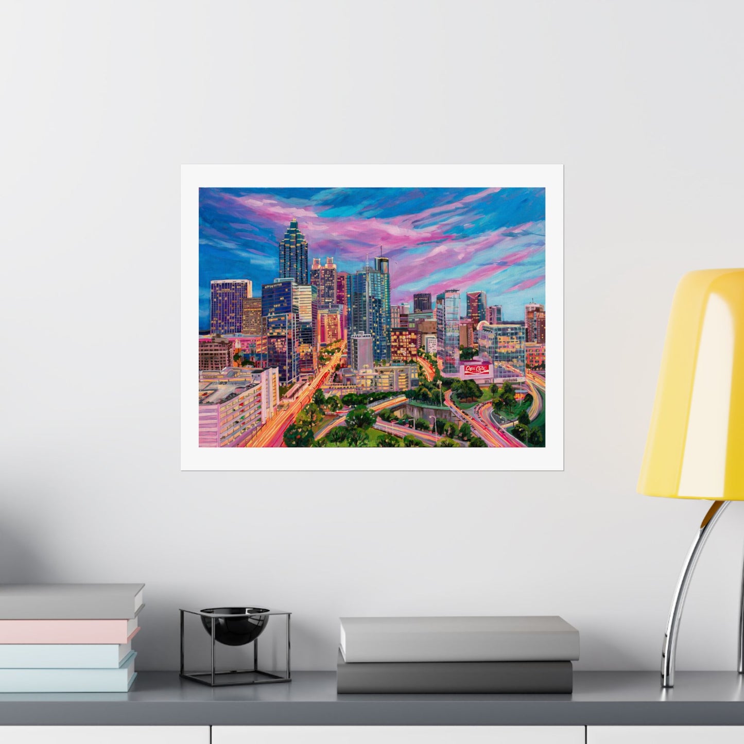 Downtown Atlanta Skyline- along Peachtree Street—Matte Horizontal Fine Art Poster Reproductions