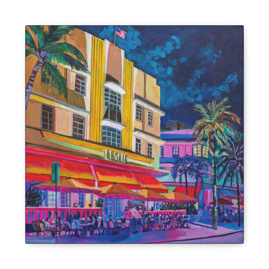 Leslie Hotel-South Beach Miami—Matte Canvas, Stretched, 1.25"