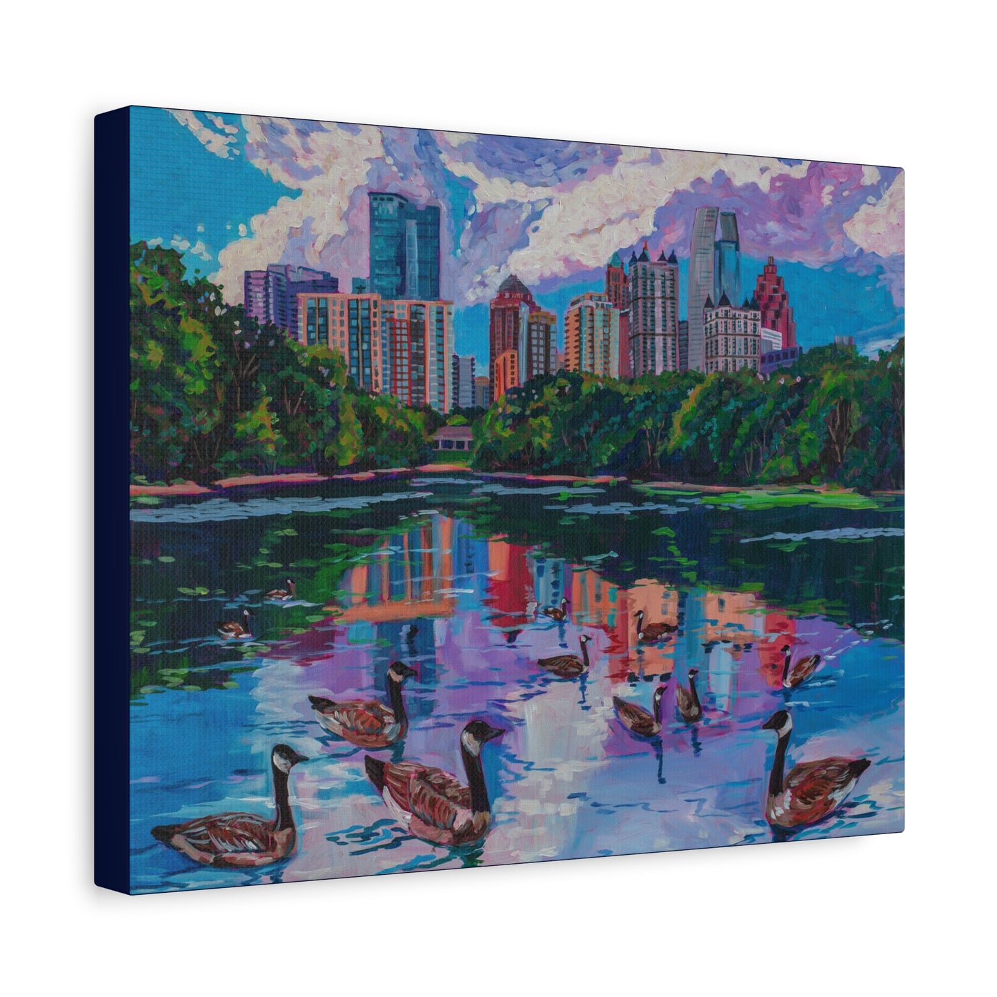 Geese at Piedmont Park, Atlanta —Matte Canvas, Stretched, 1.25"