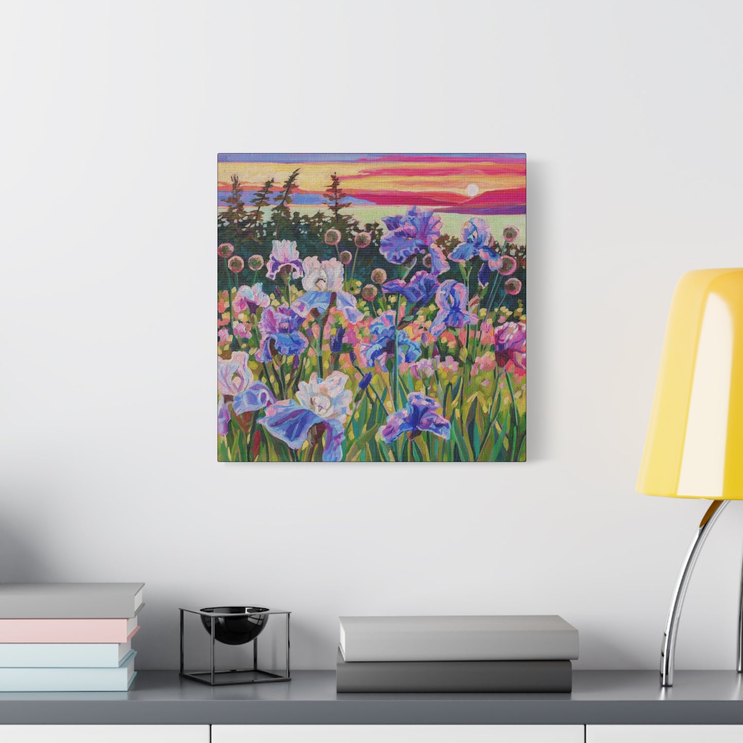 Wonder garden series- Irises—Matte Canvas, Stretched, 1.25"