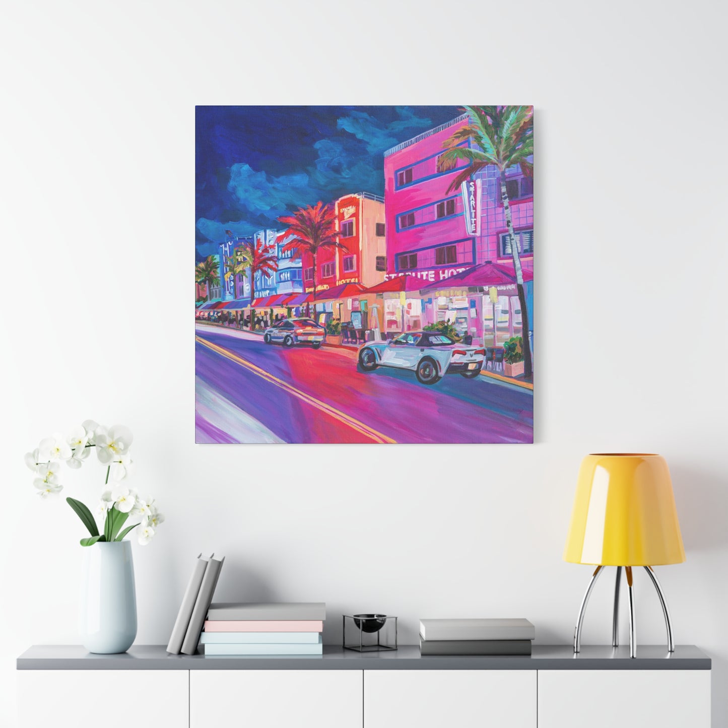 Starlite Hotel- South Beach Miami —Matte Canvas, Stretched, 1.25"