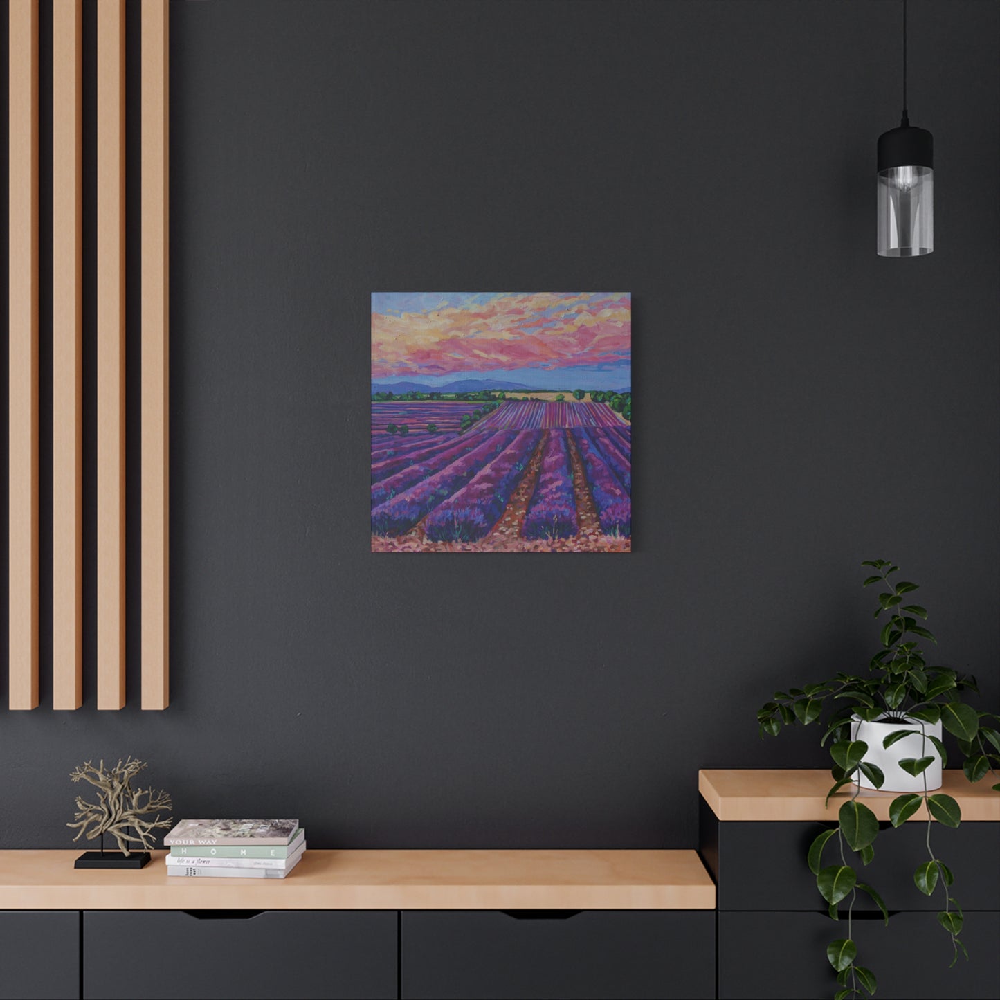 Lavender field at Sunset —Matte Canvas, Stretched, 1.25"