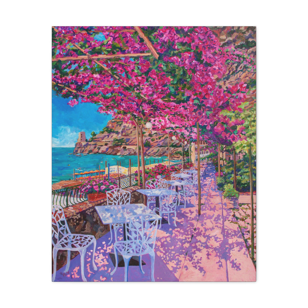 Pupetto's Cafe, Positano, Italy — Gallery Wrapped Canvas Reproduction