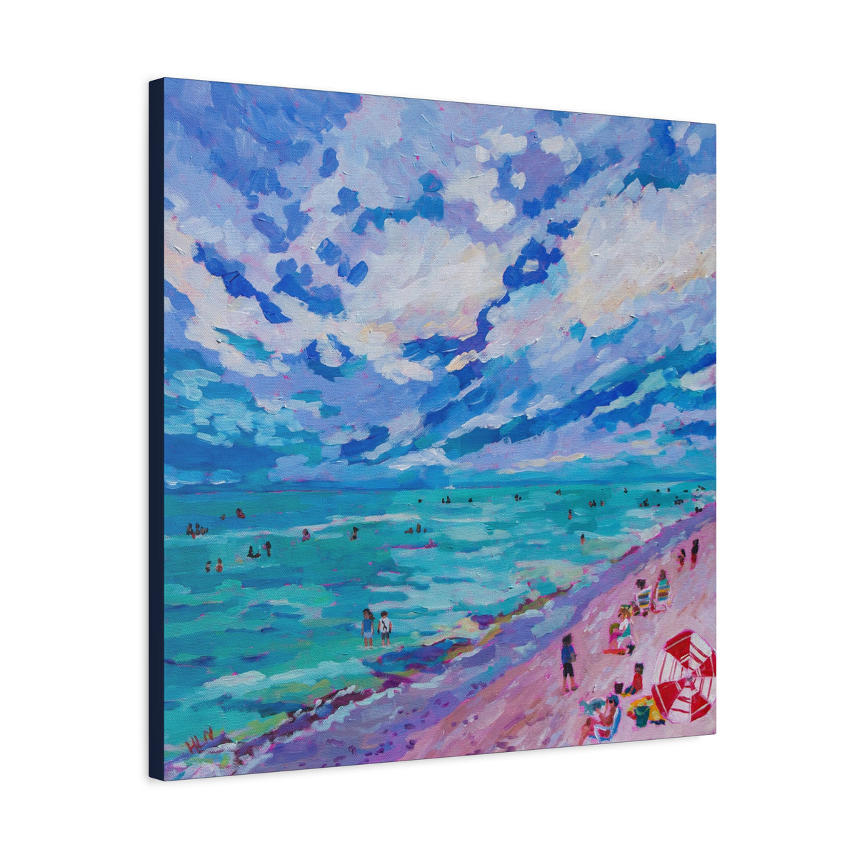 Busy Relaxing Beach Left Panel—Matte Canvas, Stretched, 1.25"