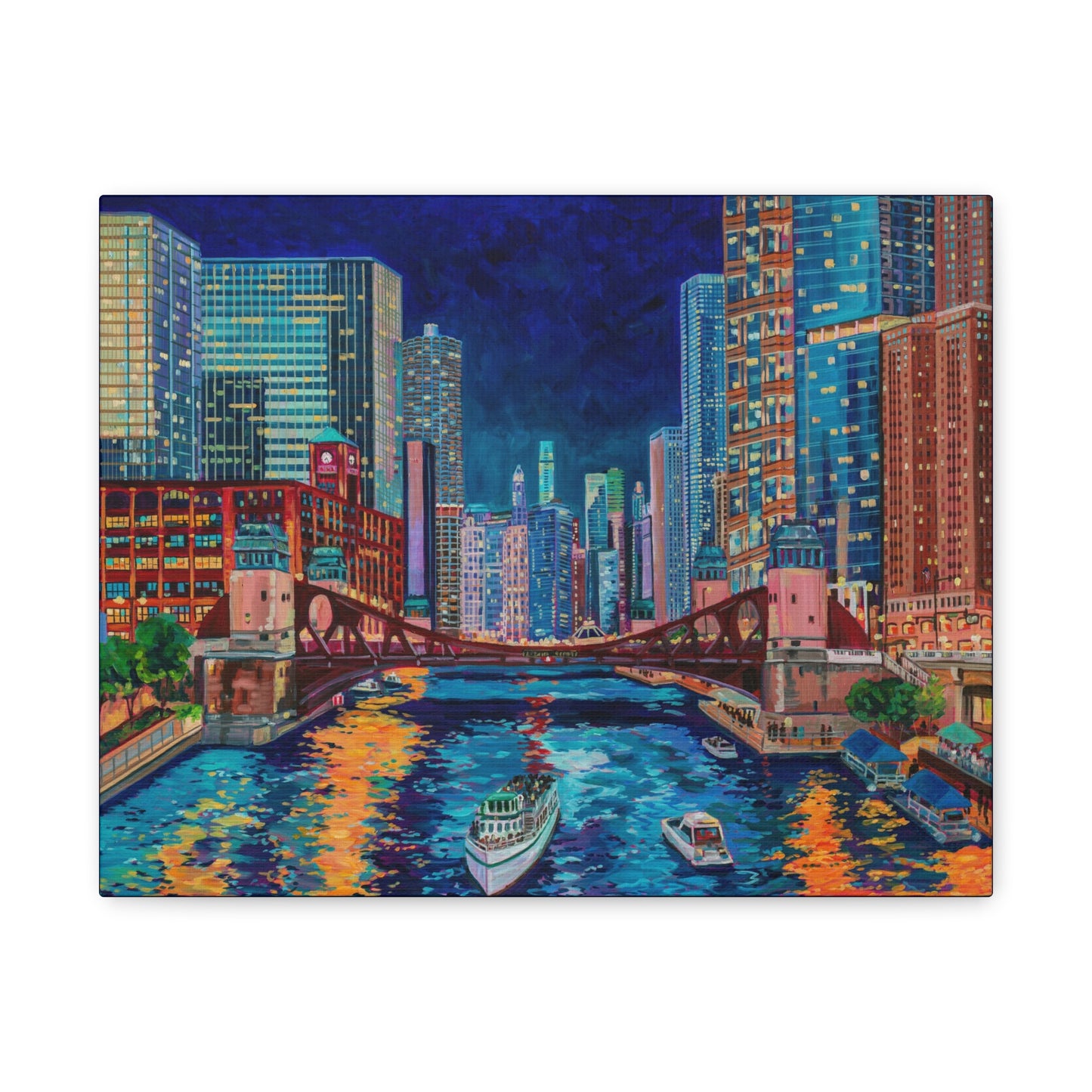 La Salle Street Bridge, Chicago—Matte Canvas, Stretched, 1.25"