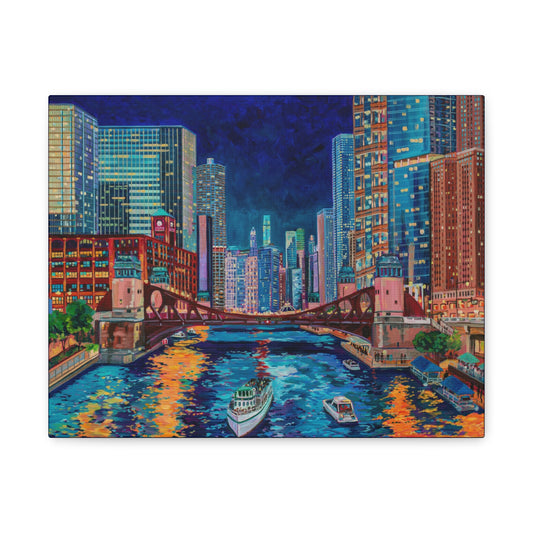 La Salle Street Bridge, Chicago—Matte Canvas, Stretched, 1.25"