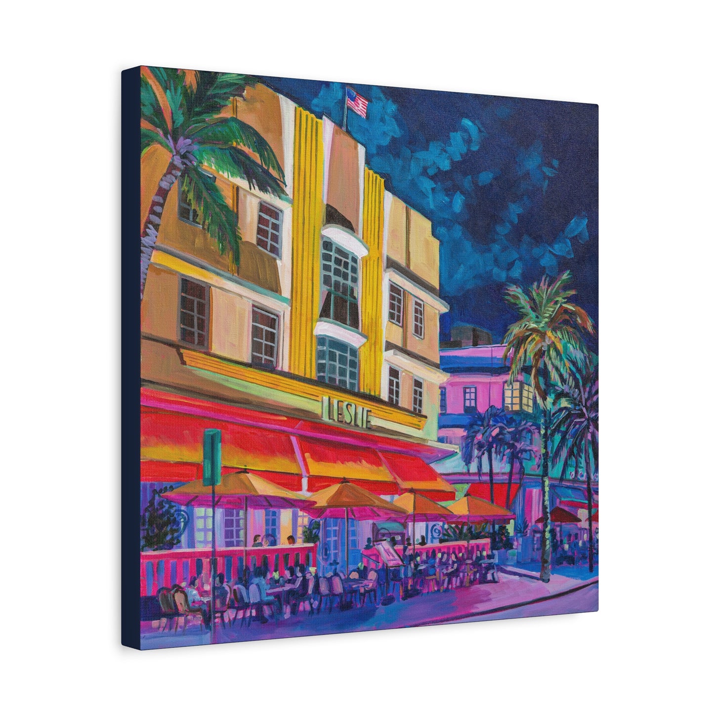 Leslie Hotel-South Beach Miami—Matte Canvas, Stretched, 1.25"