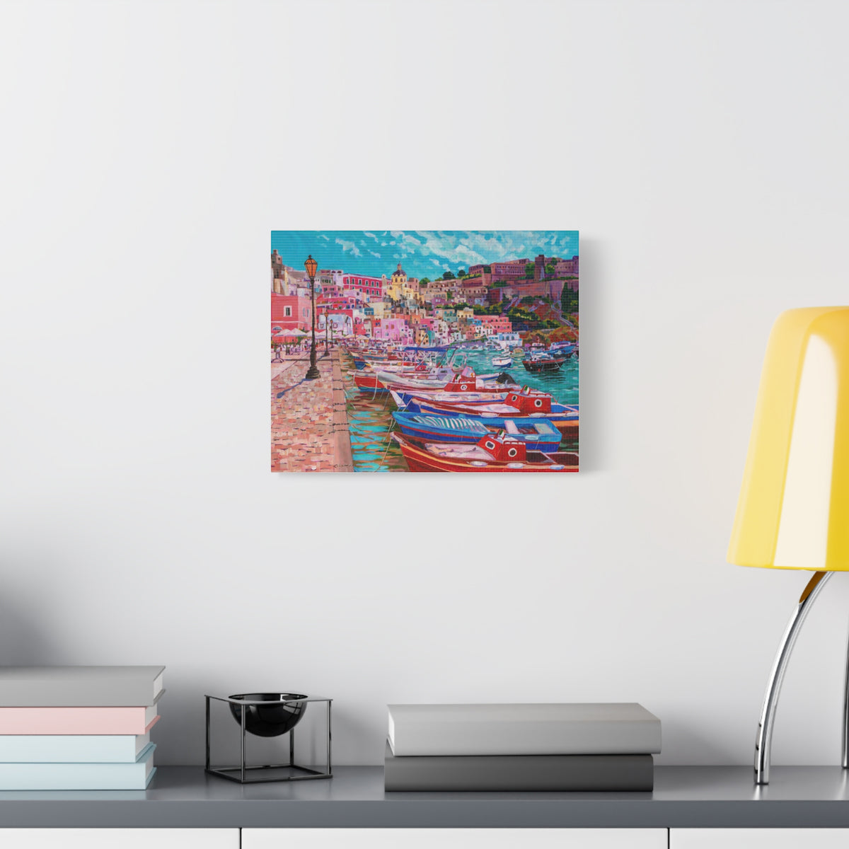 Harbor at Isola Procida, Italy— Gallery Wrapped Canvas Reproduction