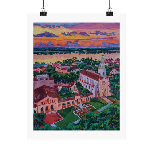 Sunrise over Rollins, Winter Park — Fine Art Matte Paper  Reproduction