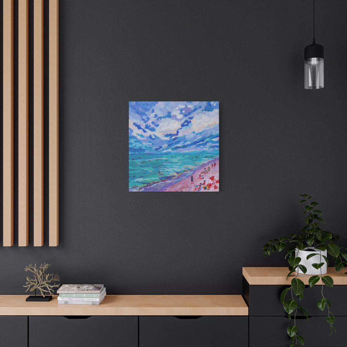 Busy Relaxing Beach Left Panel—Matte Canvas, Stretched, 1.25"
