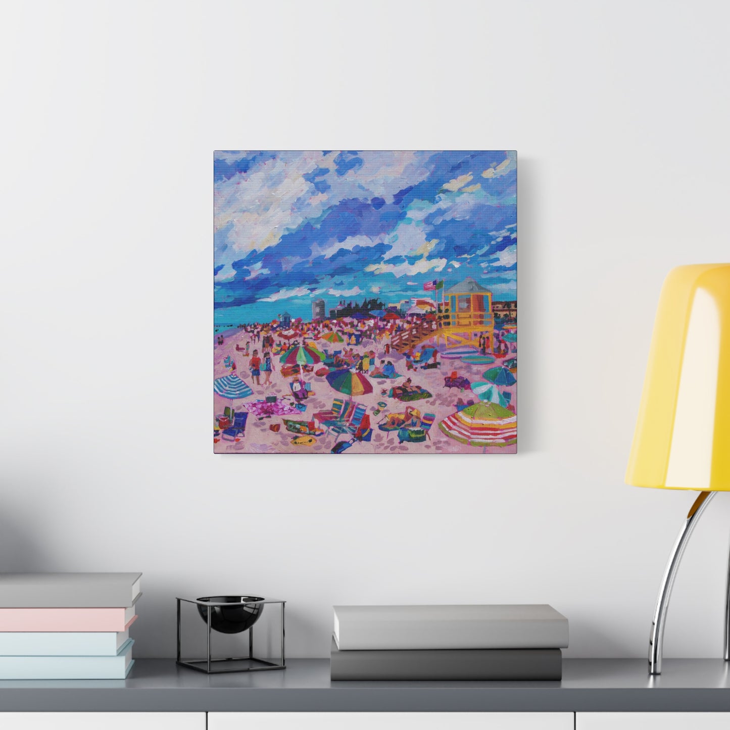 Busy Relaxing Beach Middle Panel—Matte Canvas, Stretched, 1.25"