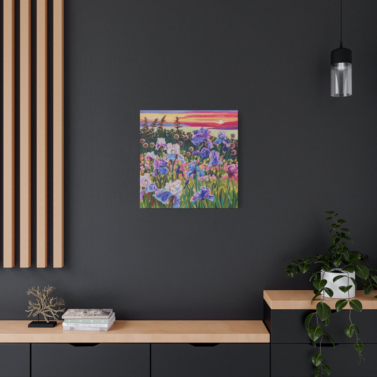 Wonder garden series- Irises—Matte Canvas, Stretched, 1.25"