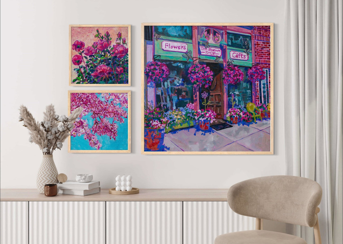 Blooming Storefront Hillsdale original painting