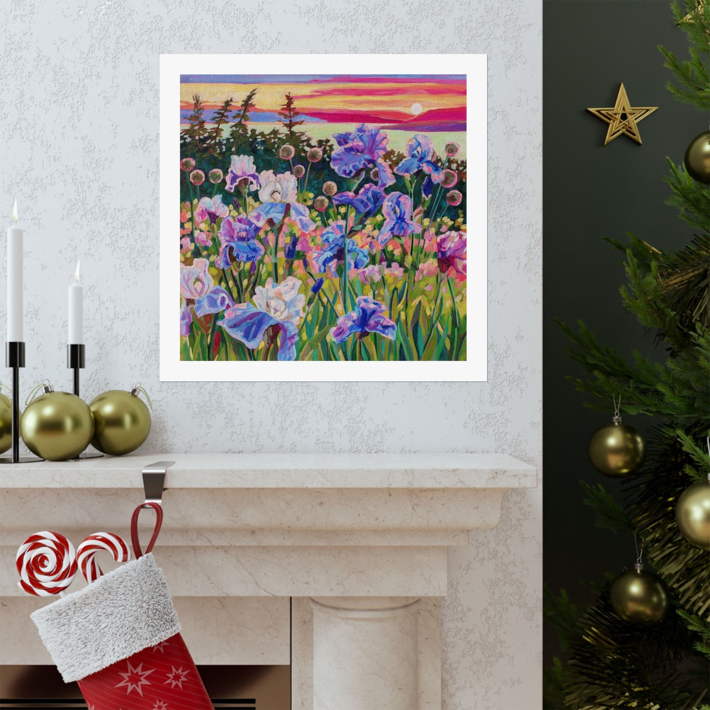 Wonder garden series- Irises— Matte Paper Poster Reproduction