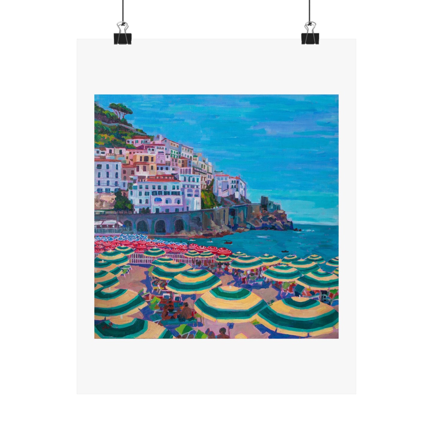 Beachside Amalfi, Italy — Matte Paper Poster Reproduction