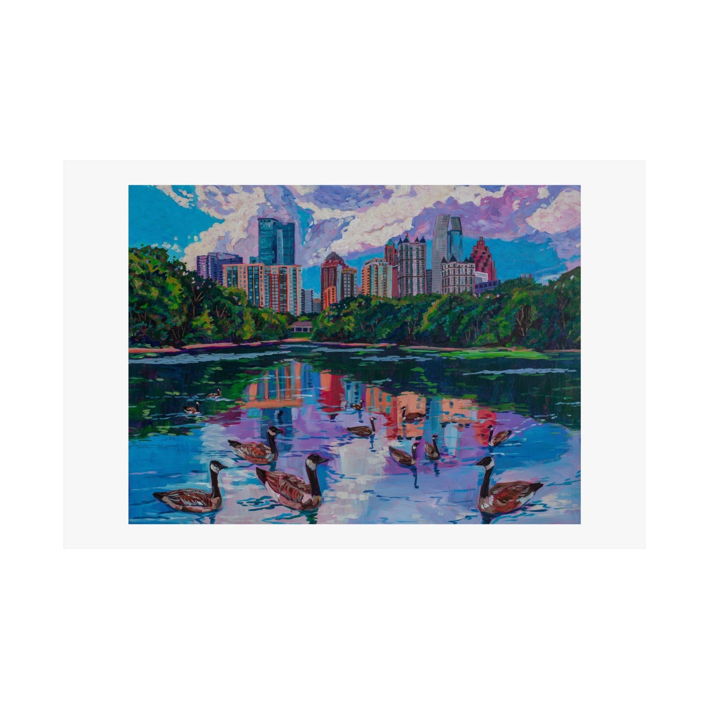 Geese at Piedmont Park, Atlanta—Matte Horizontal Fine Art Poster Reproductions