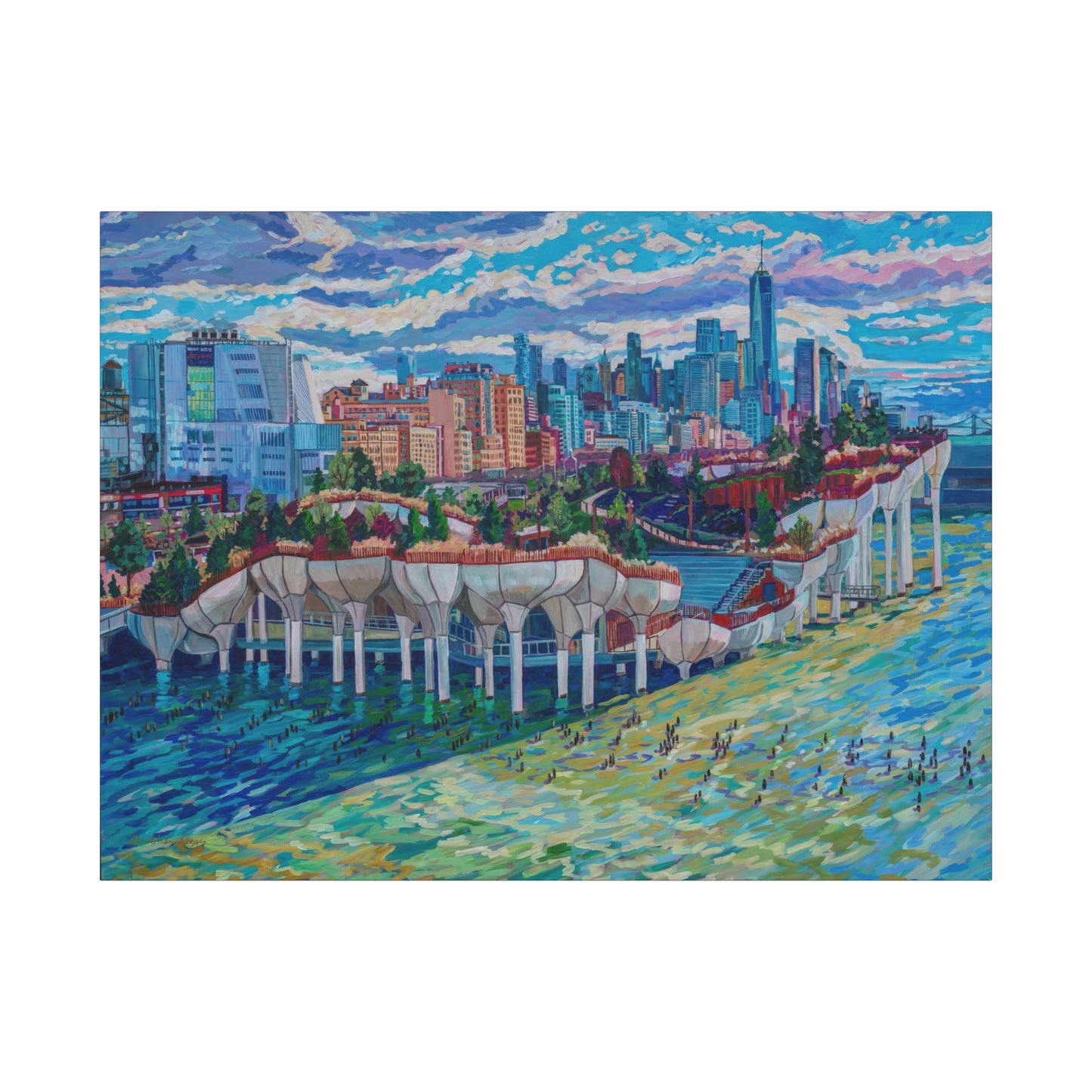 Little Island and Downtown Manhattan —Matte Canvas, Stretched, 1.25"