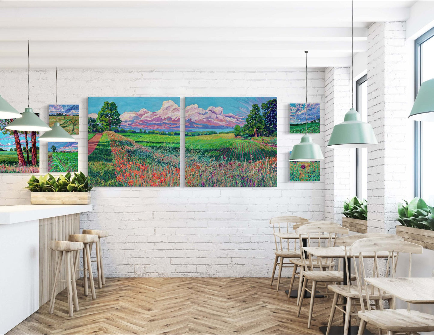 Heartland Panoramic Diptych original painting