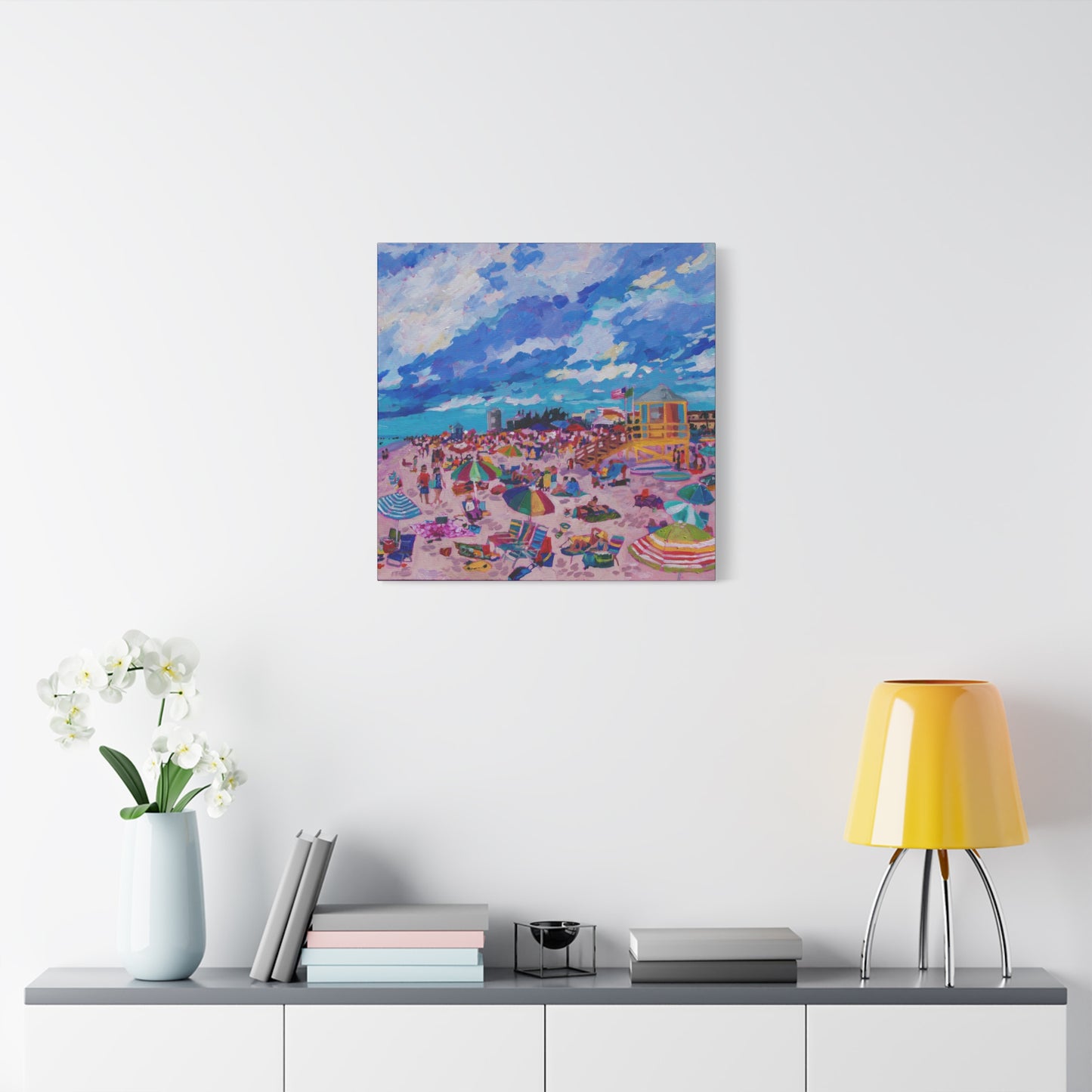 Busy Relaxing Beach Middle Panel—Matte Canvas, Stretched, 1.25"