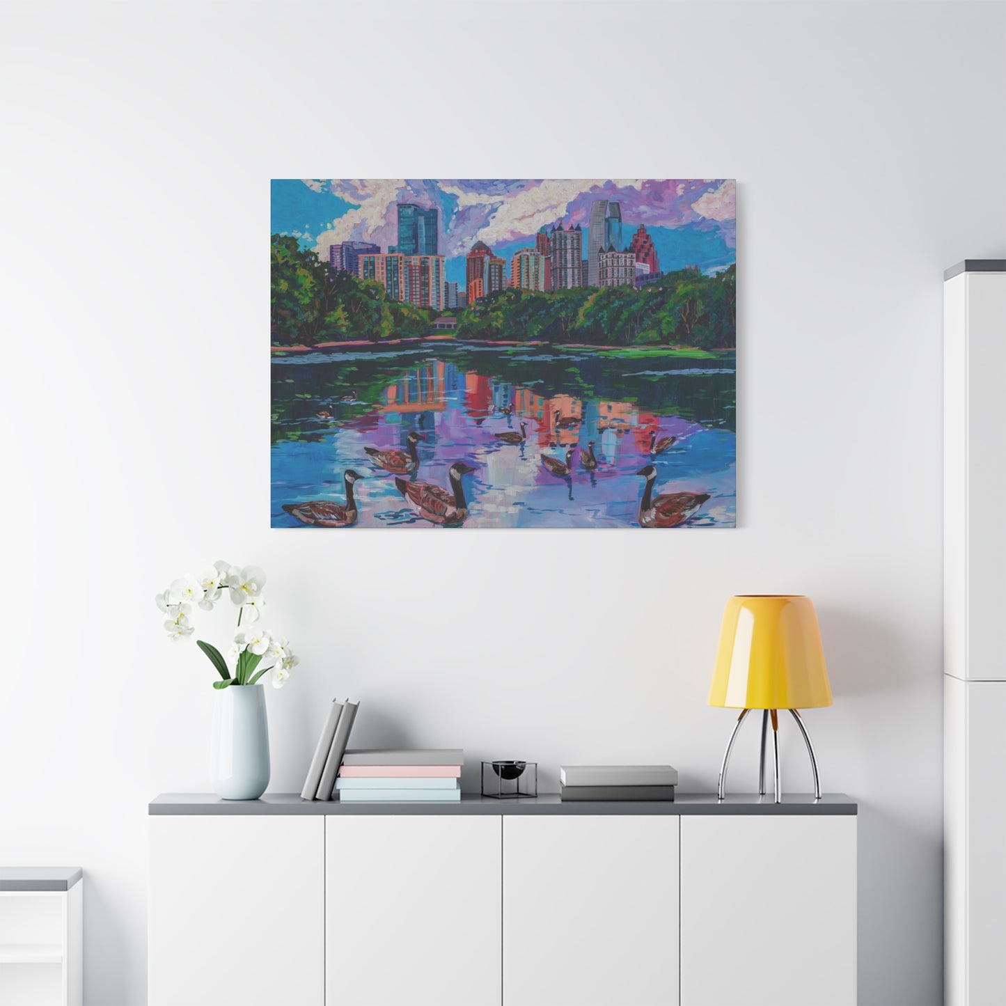Geese at Piedmont Park, Atlanta —Matte Canvas, Stretched, 1.25"
