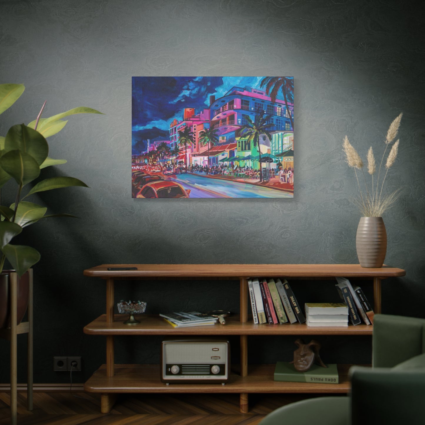 Palace Cafe and Congress Hotel, South Beach Miami—Matte Canvas, Stretched, 1.25"
