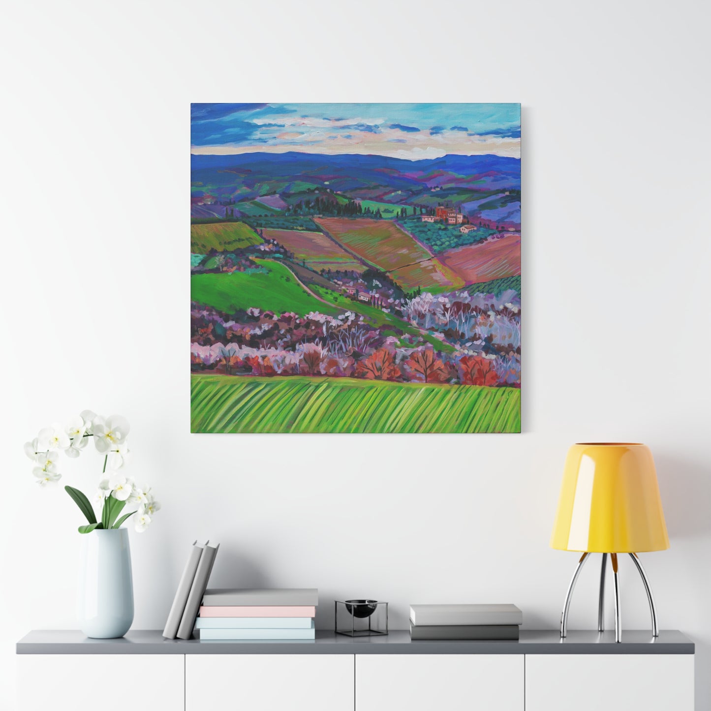 Rolling Tuscan farmland, Italy-Right Panel —Matte Canvas, Stretched, 1.25"