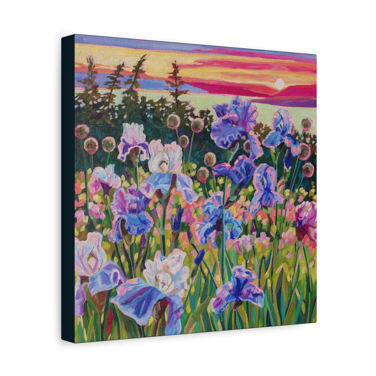 Wonder garden series- Irises—Matte Canvas, Stretched, 1.25"