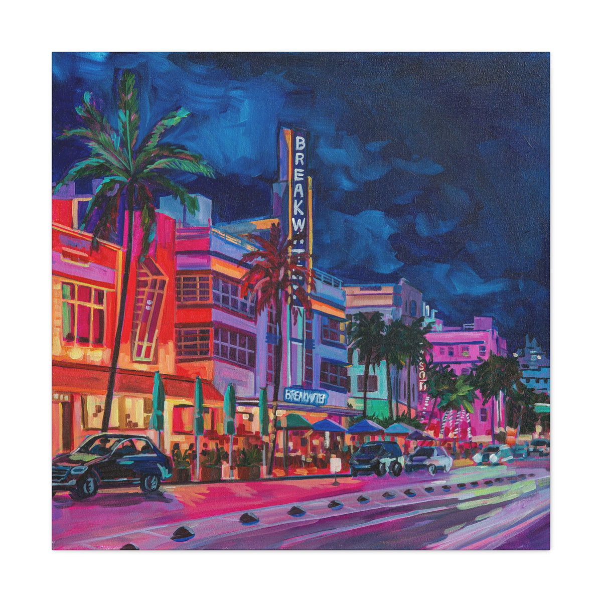 The Breakwater Hotel- South Beach Miami—Matte Canvas, Stretched, 1.25"