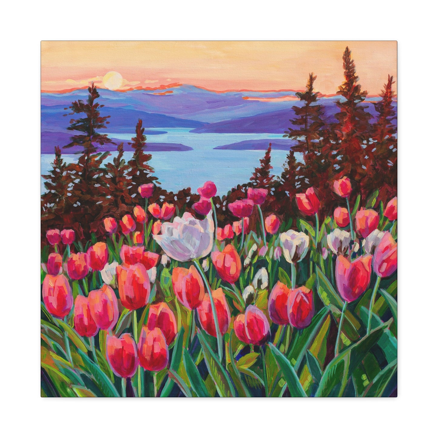 Wonder garden series- Tulips—Matte Canvas, Stretched, 1.25"