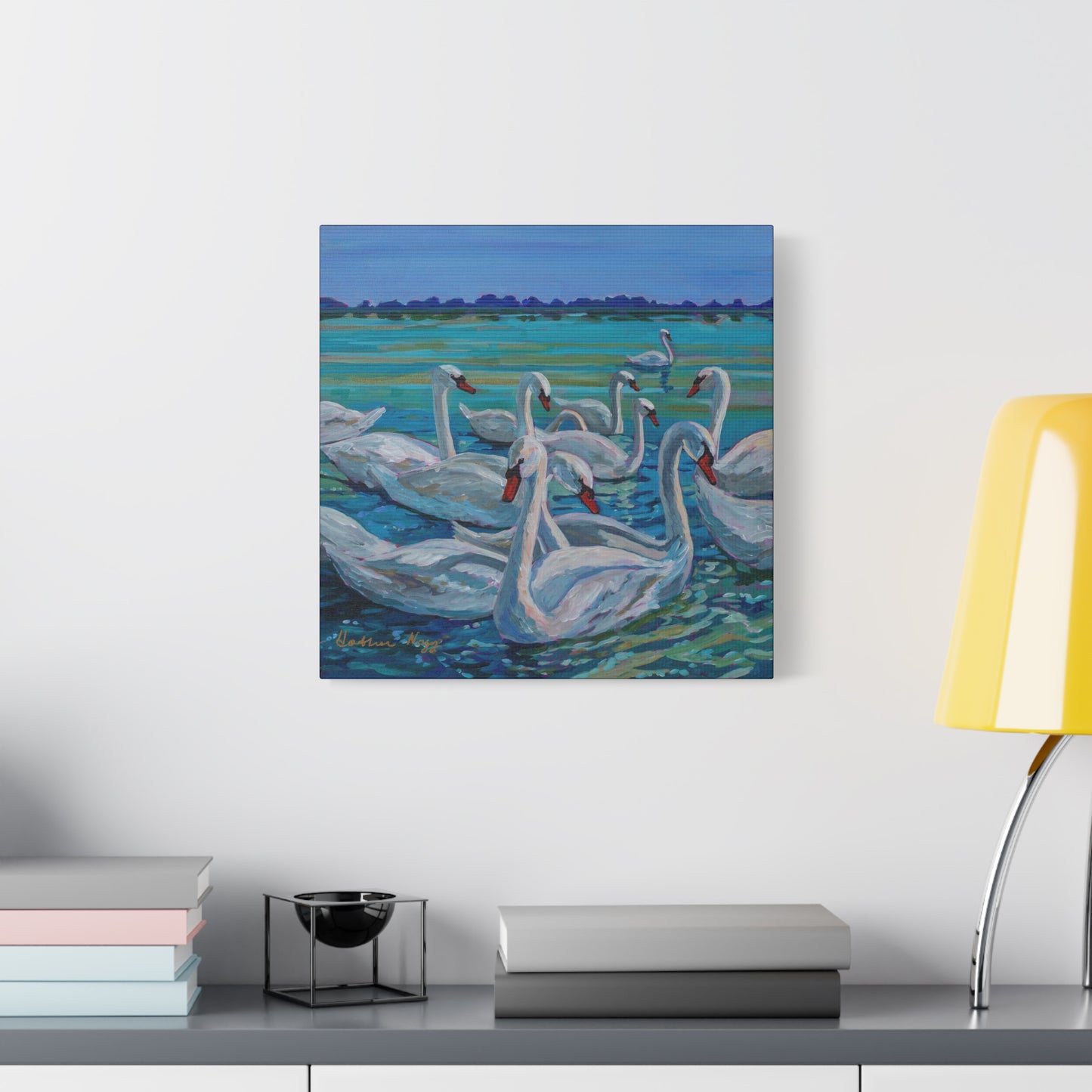 Mute Swan Family—Matte Canvas, Stretched, 1.25"