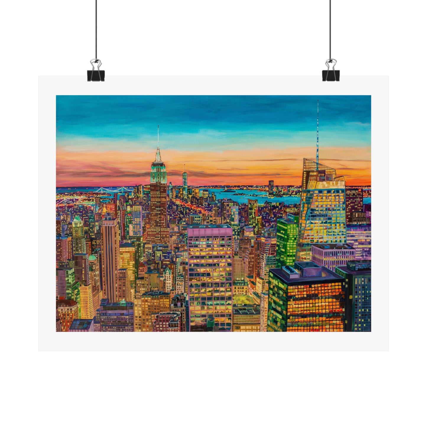 Empire at Dusk-NYC —Matte Horizontal Fine Art Poster Reproductions