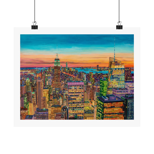Empire at Dusk-NYC —Matte Horizontal Fine Art Poster Reproductions