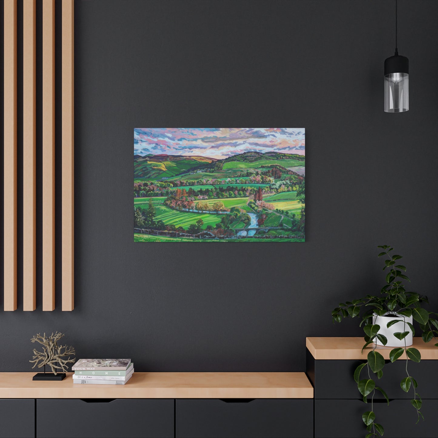 Rolling Farmland, Pebbles-Scotland—Matte Canvas, Stretched, 1.25"