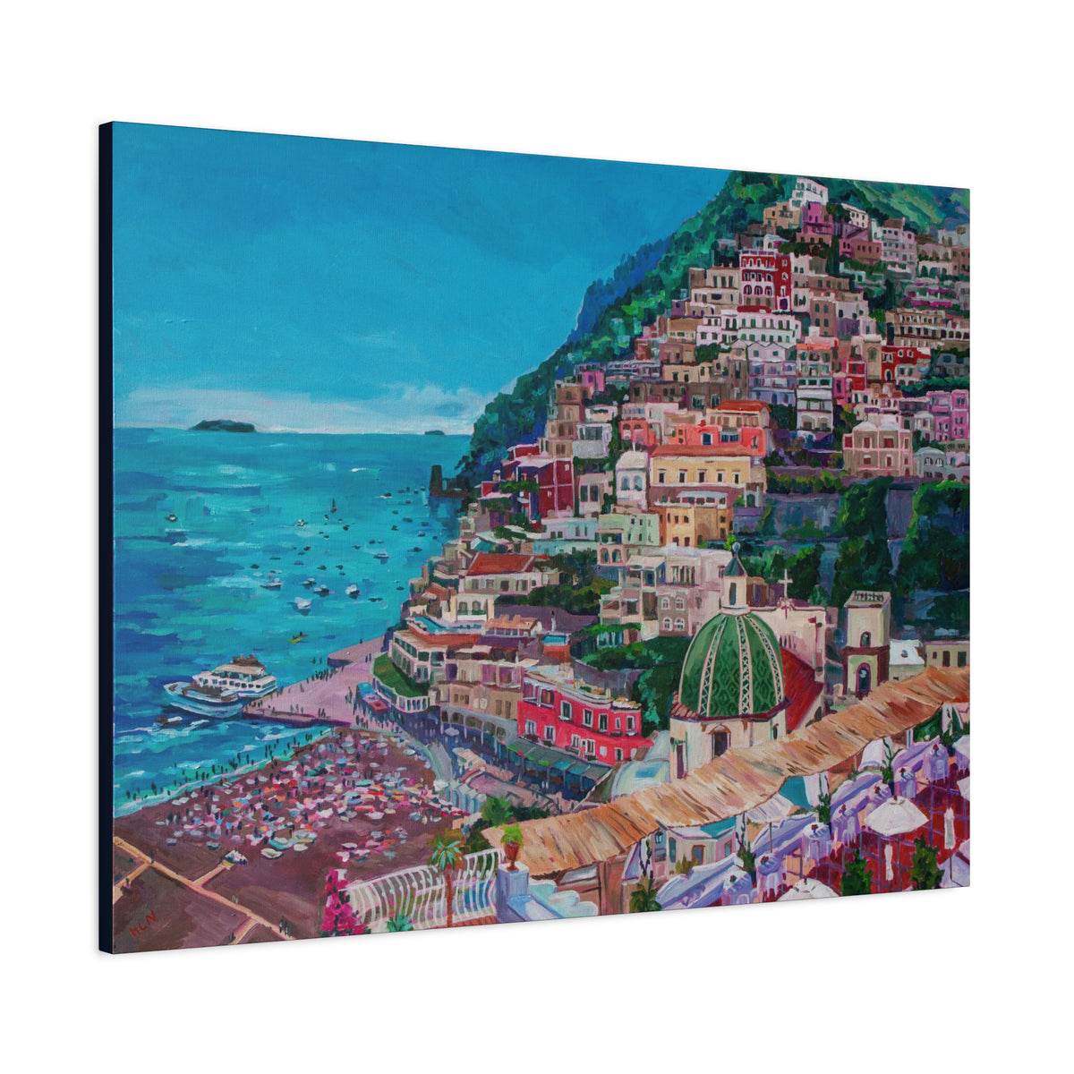 Summer in Positano, Italy— Gallery Wrapped Canvas Reproduction