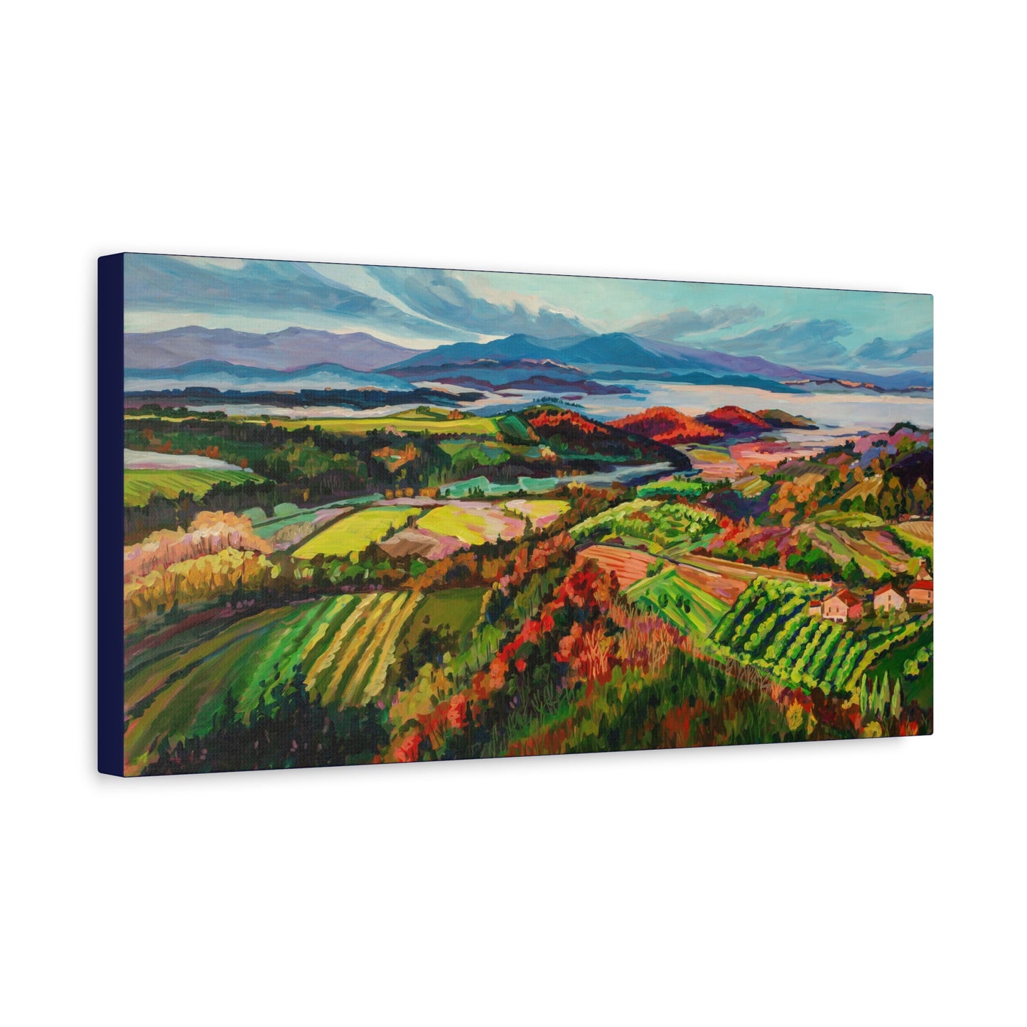 Morning Mist over Tuscany 1— Gallery Wrapped Canvas Reproduction