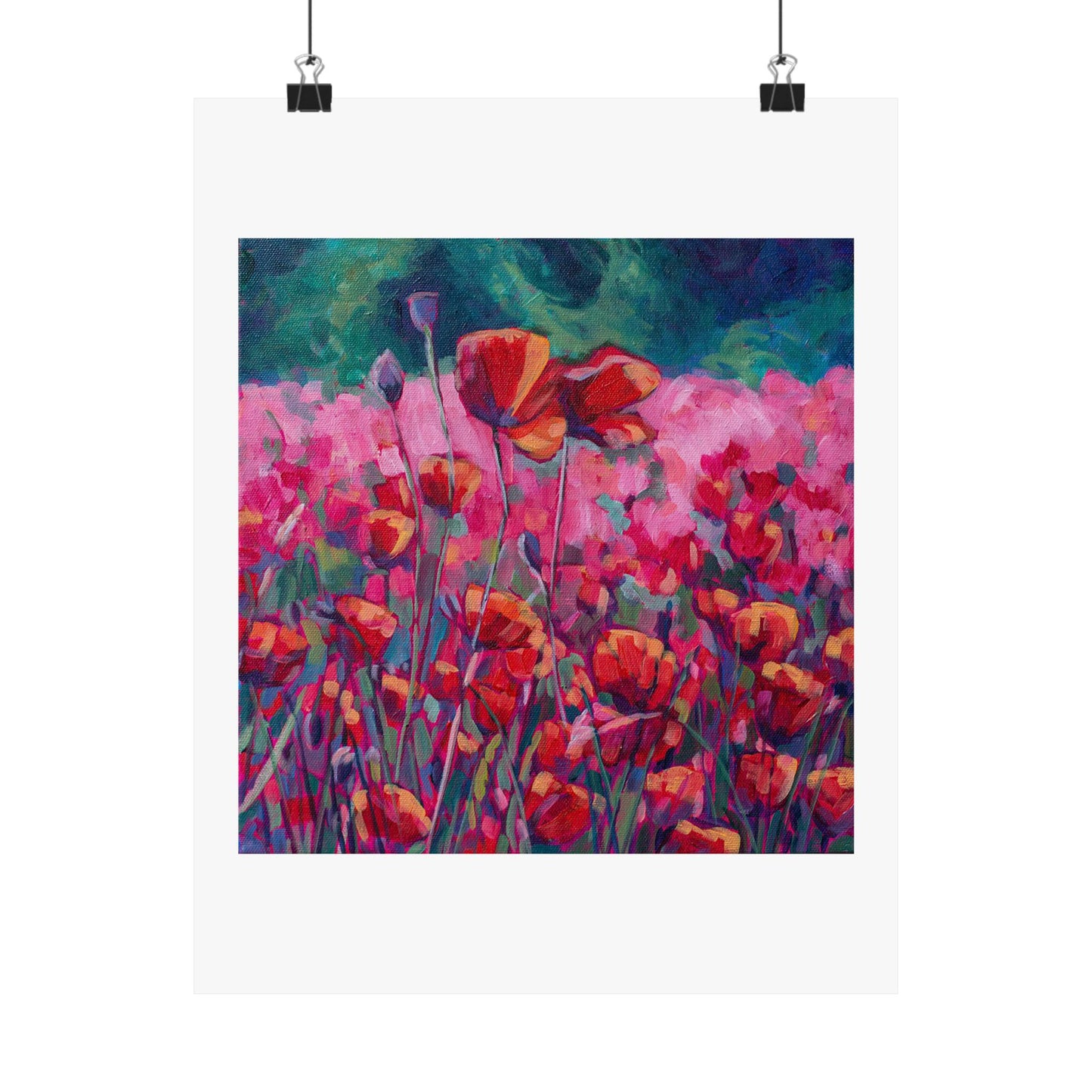 Poppies Floral— Matte Paper Poster Reproduction