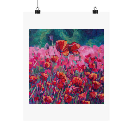 Poppies Floral— Matte Paper Poster Reproduction