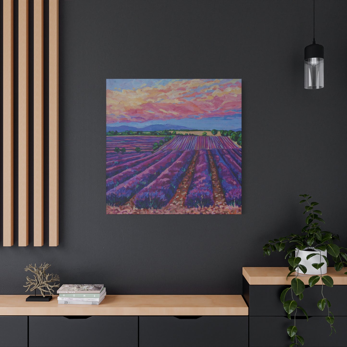 Lavender field at Sunset —Matte Canvas, Stretched, 1.25"