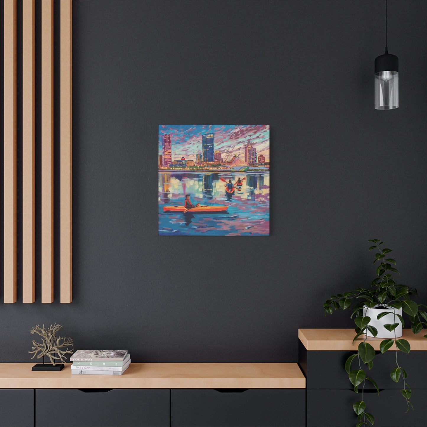 Sunset Kayak- Milwaukee— Gallery Wrapped Canvas Reproductions