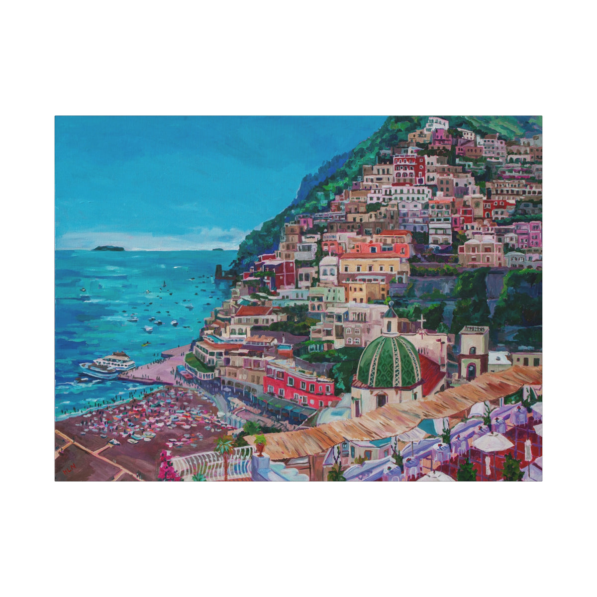Summer in Positano, Italy— Gallery Wrapped Canvas Reproduction