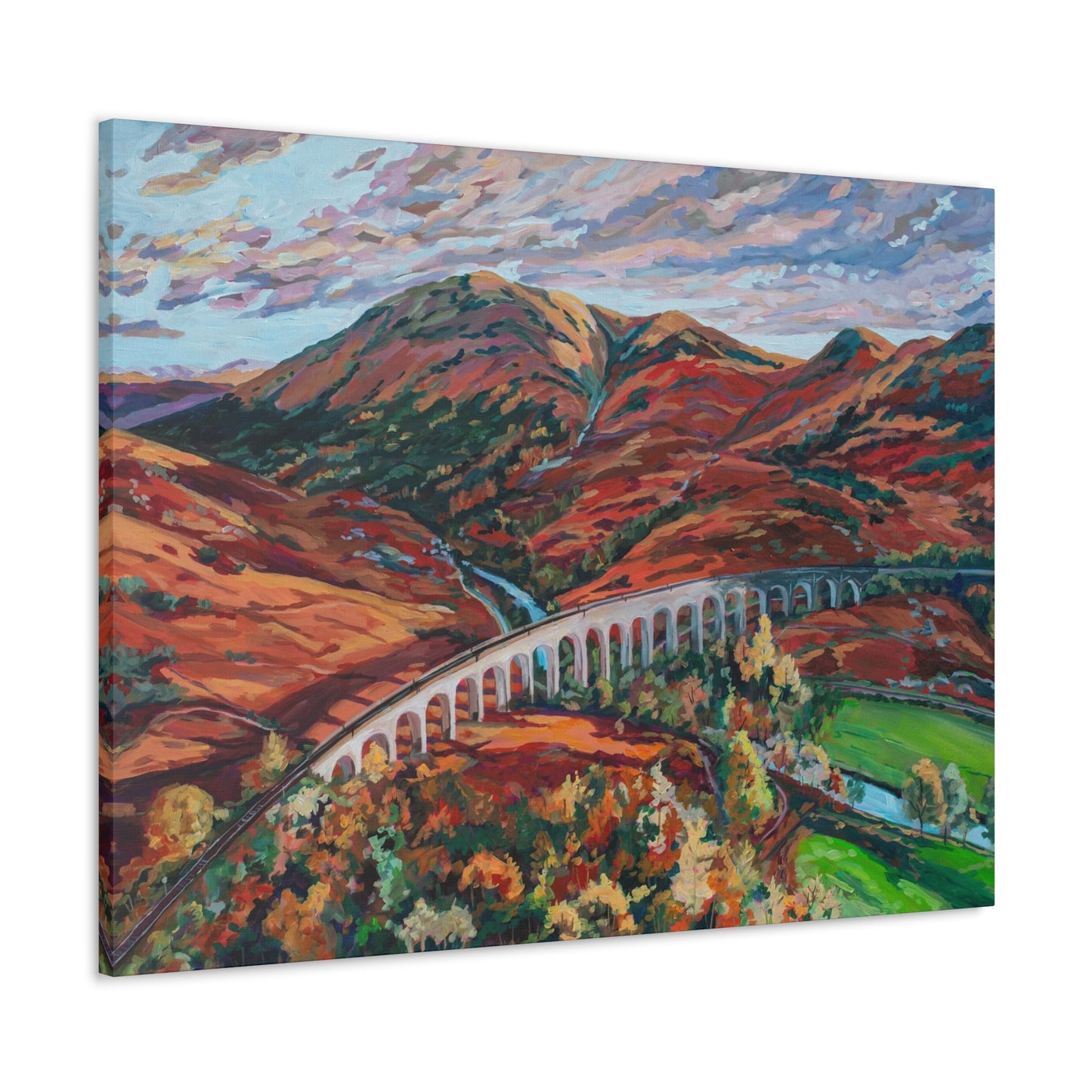 Autumn in Scotland, the Glenfinnan Viaduct— Gallery Wrapped Canvas Reproduction