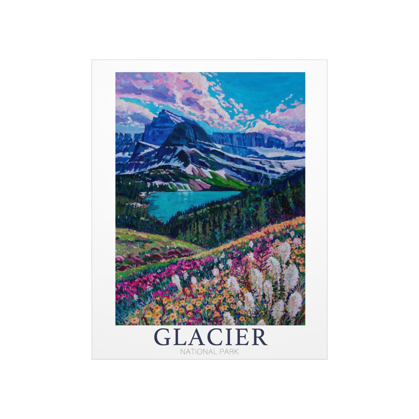 Glacier National Park 16x20 Matte Vertical Poster