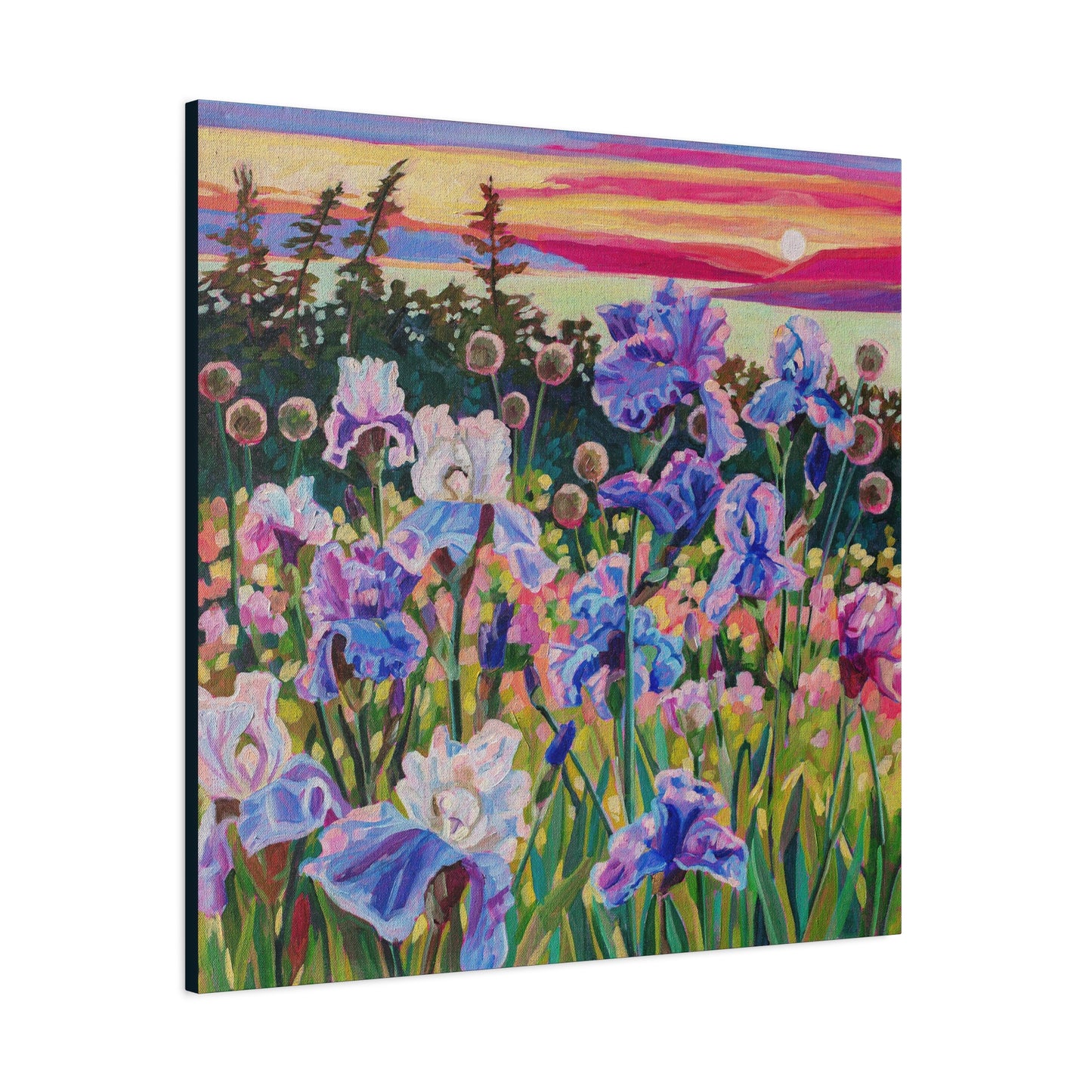 Wonder garden series- Irises—Matte Canvas, Stretched, 1.25"