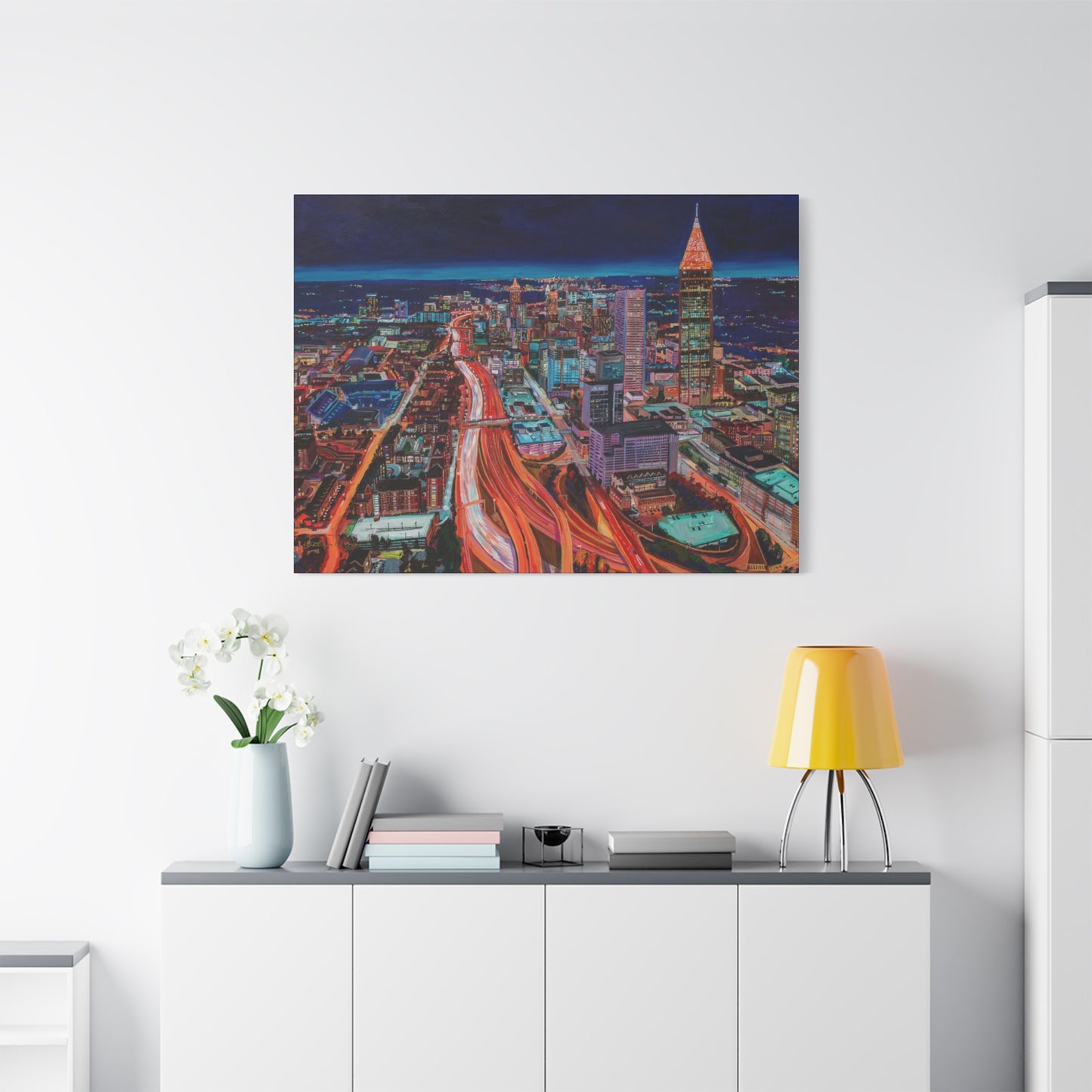 Atlanta Night Skyline —Matte Canvas, Stretched, 1.25"