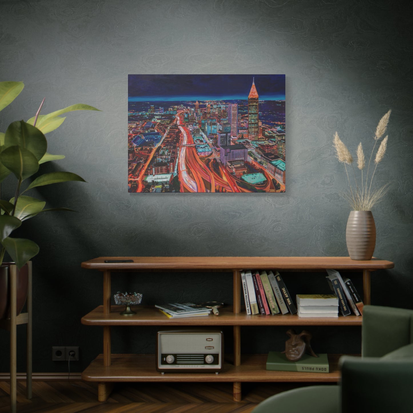 Atlanta Night Skyline —Matte Canvas, Stretched, 1.25"