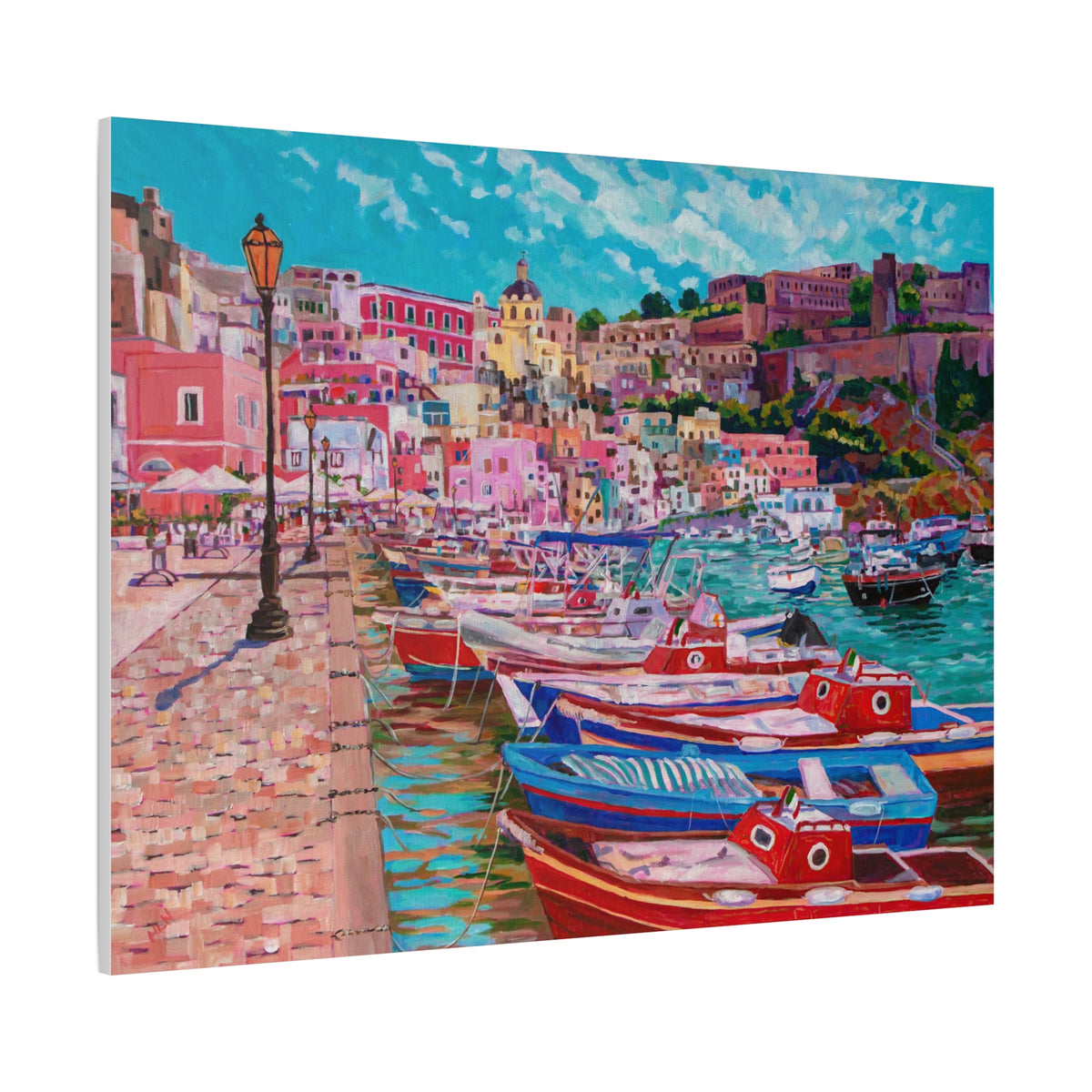 Harbor at Isola Procida, Italy— Gallery Wrapped Canvas Reproduction