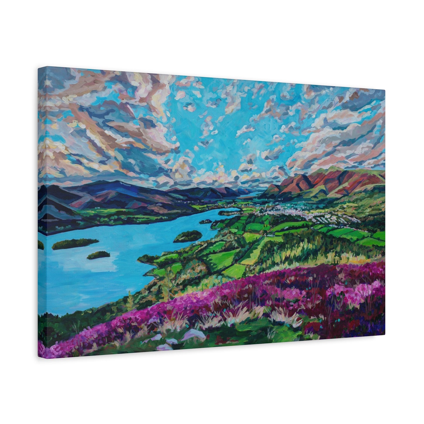 Derwent Water lake and town of Keswick, Cumbria—UK—Matte Canvas, Stretched, 1.25"
