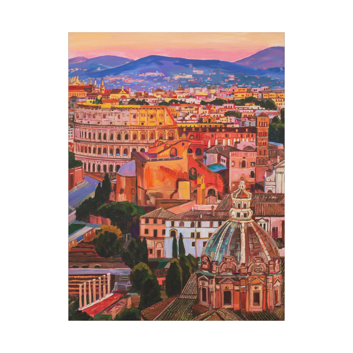 Postcards from Europe: Rome —Matte Canvas, Stretched, 1.25"