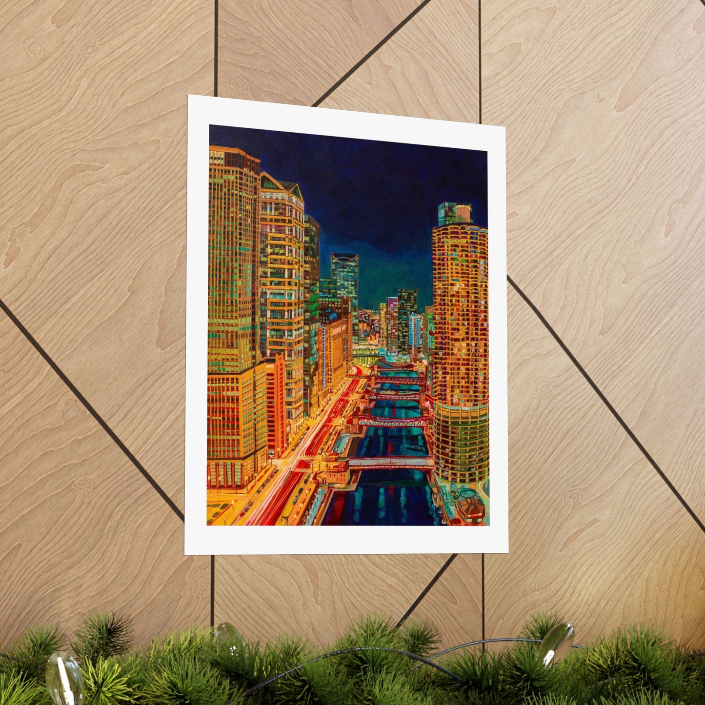 Nightfall in the Loop-Chicago — Fine Art Poster Reproduction